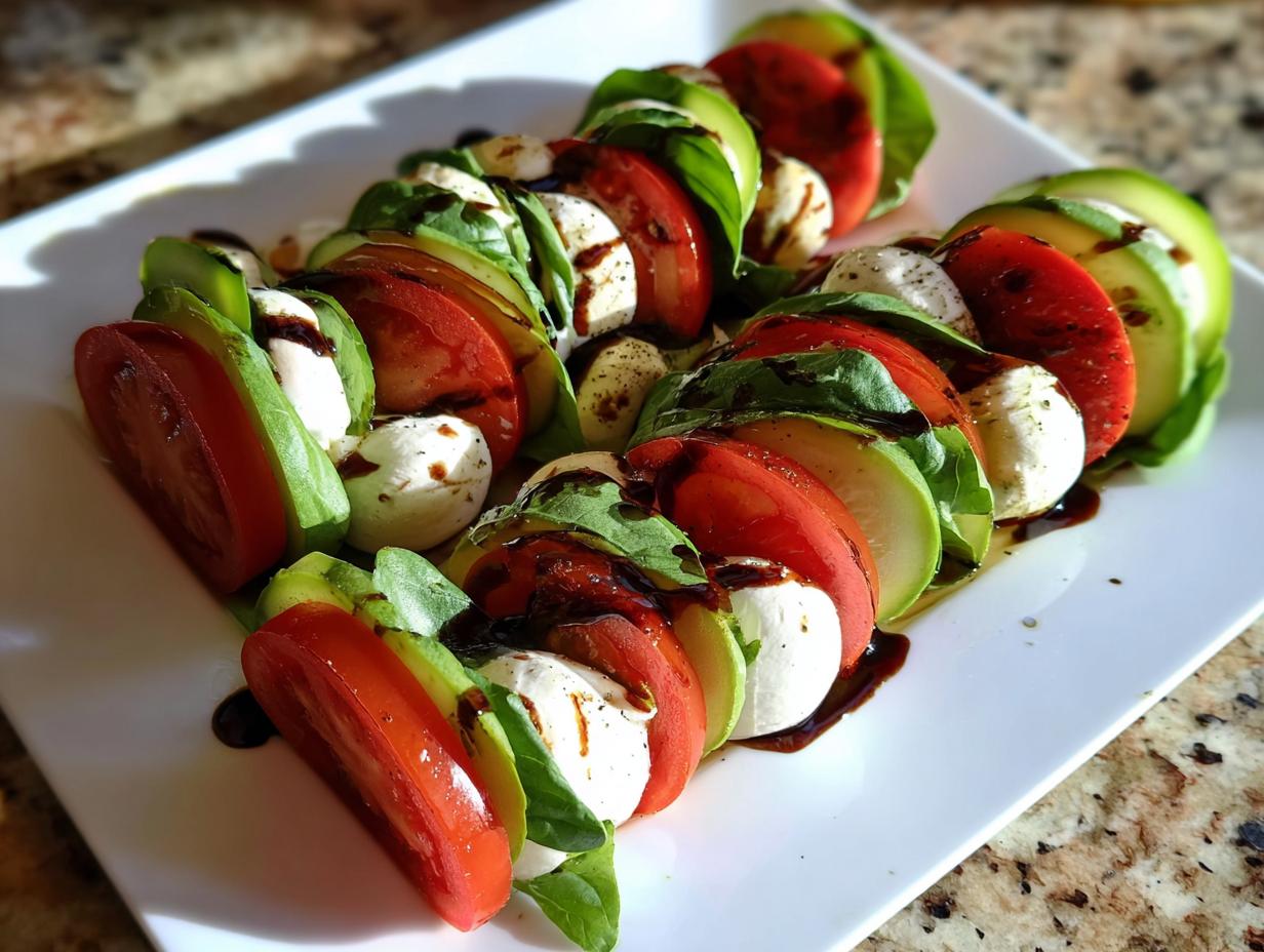 Easy Cucumber Caprese Salad - Featured