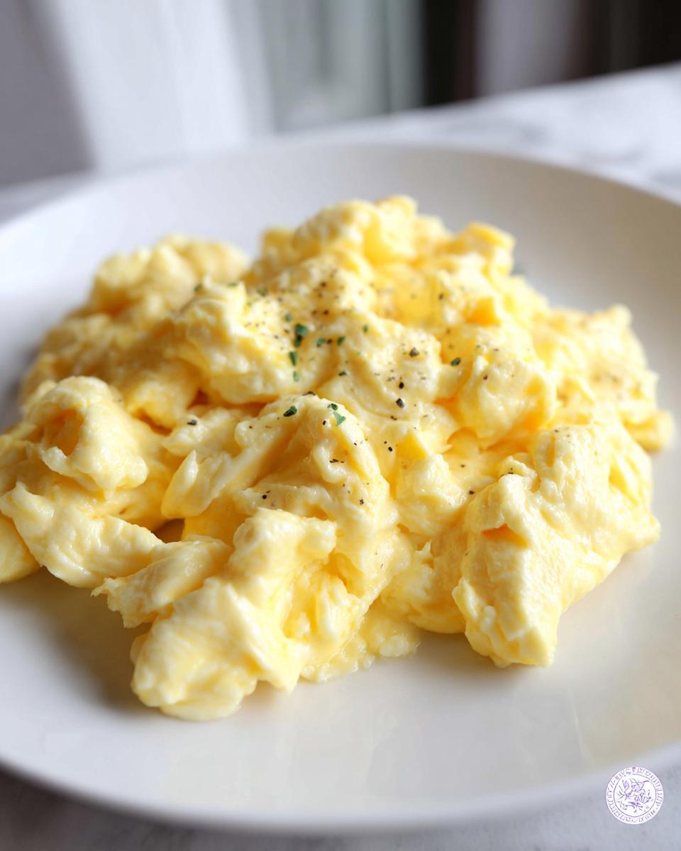Close-up of creamy, soft scrambled eggs seasoned with pepper, illustrating how to make egg recipes like a pro.