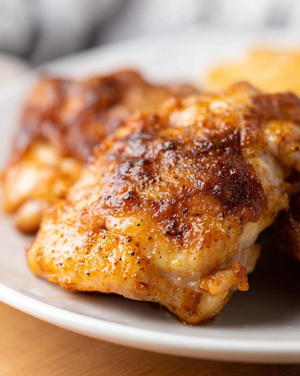 Close-up of perfectly cooked, crispy skin on Air Fryer Chicken Recipes in 25 Minutes.