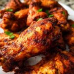 Close-up of crispy, seasoned chicken wings being held, part of 25-Ingredient Chicken Wings Recipes (No Fuss).