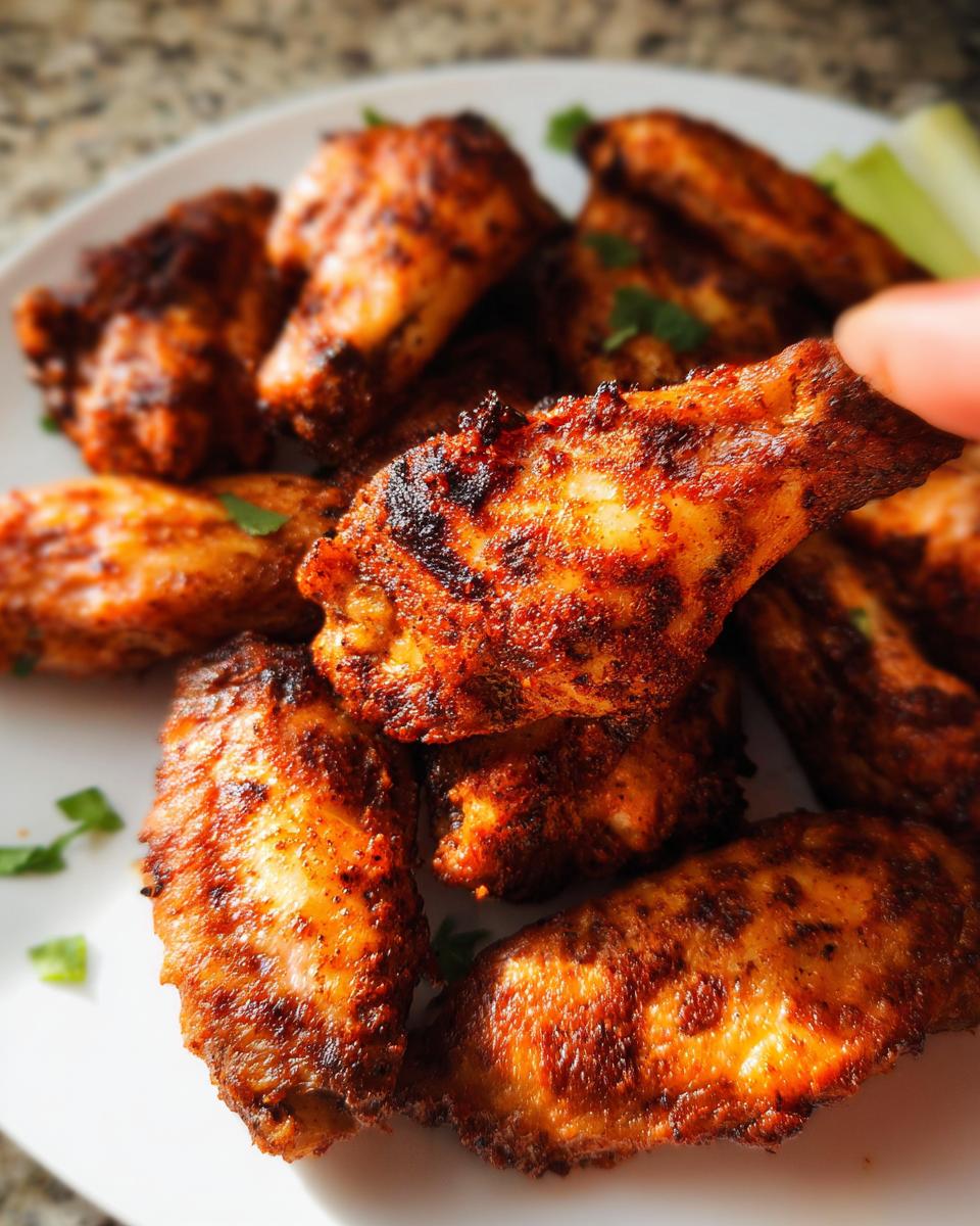 A close-up shot of perfectly cooked, crispy, seasoned chicken wings from the 25-Ingredient Chicken Wings Recipes collection.