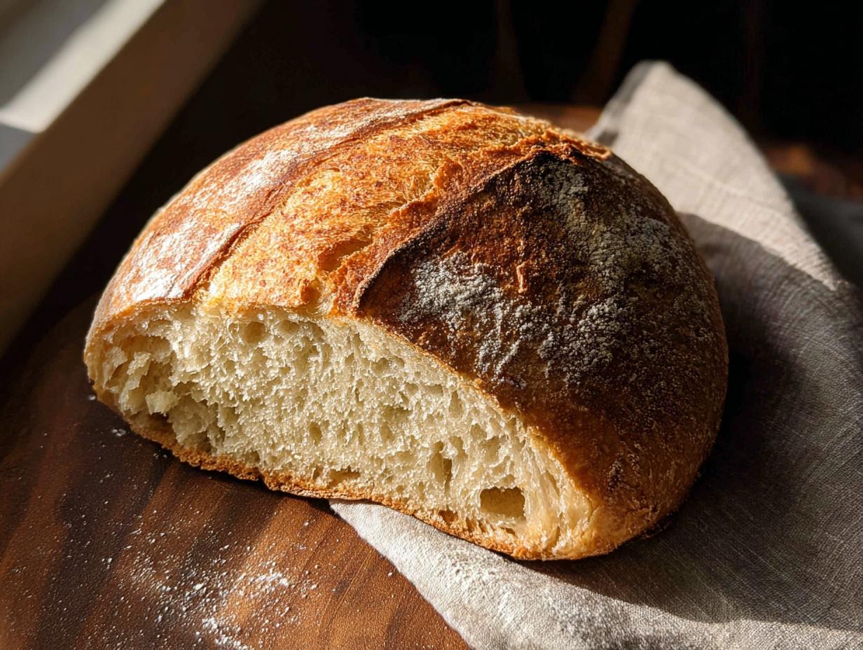 A rustic loaf of freshly baked bread, sliced open to show the airy crumb, part of Healthy Meals Recipes.
