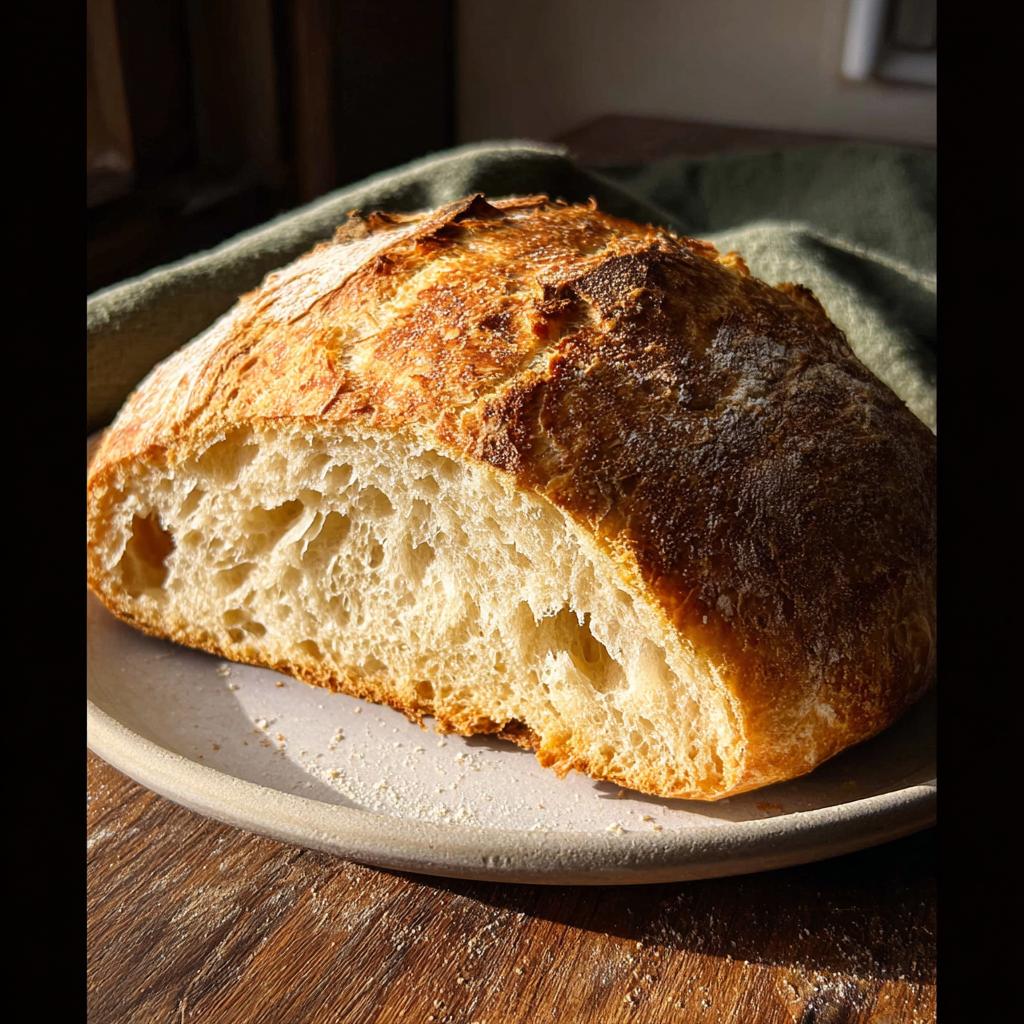 A rustic loaf of freshly baked bread, sliced open to show the airy crumb, part of The Only Healthy Meals Recipes Recipe.