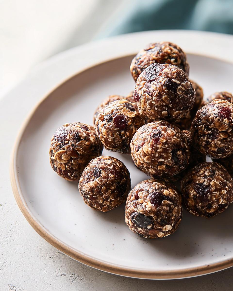 A pile of homemade oatmeal energy bites, perfect for quick breakfast ideas recipes.
