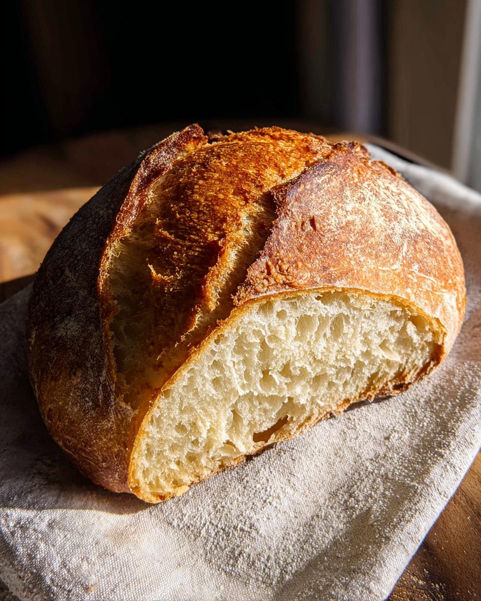 A rustic, crusty loaf of bread, sliced open to show the airy interior, featured in Healthy Meals Recipes.