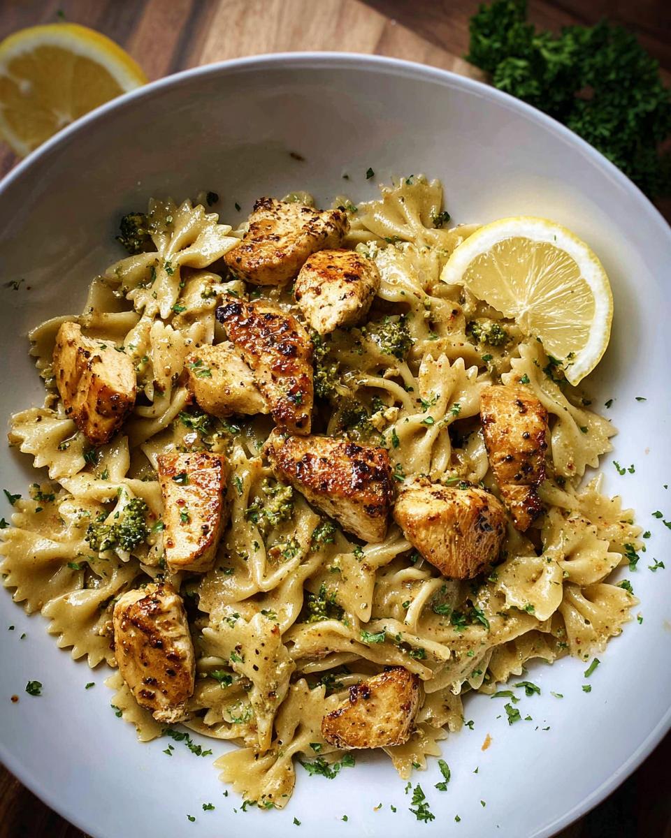 Cowboy Butter Lemon Bowtie Chicken Pasta with Broccoli for Dinner - Other 1
