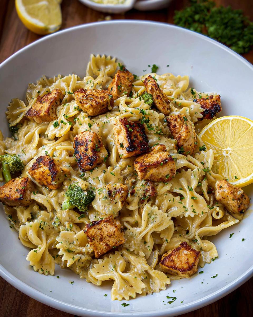 Cowboy Butter Lemon Bowtie Chicken Pasta with Broccoli for Dinner - Other 3