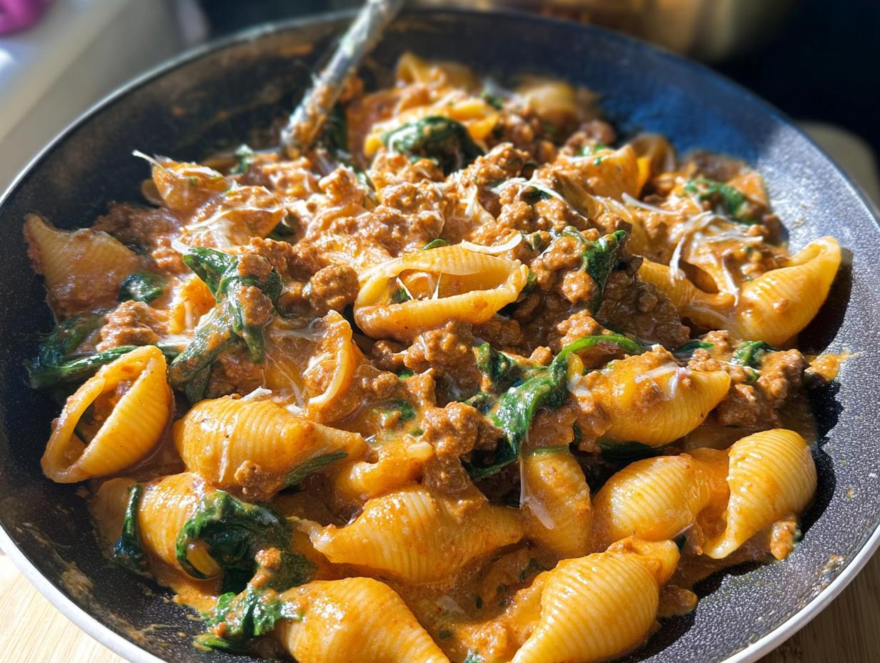 Creamy High Protein Beef Pasta - Featured