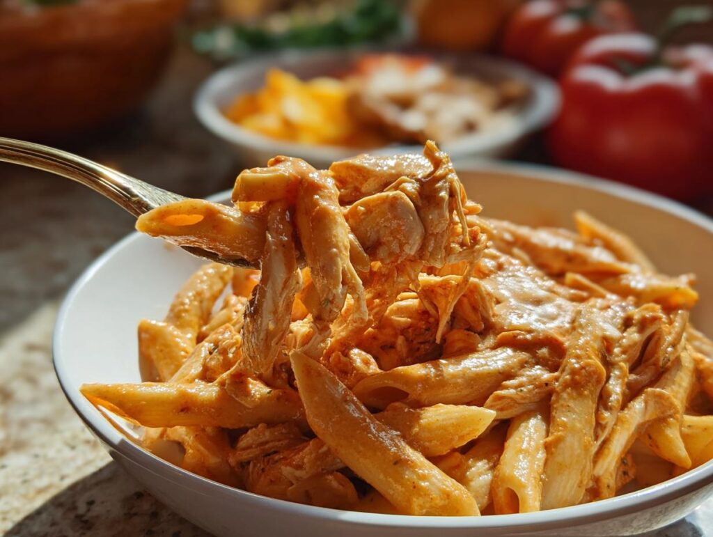Crock Pot Creamy Cajun Chicken Pasta - Featured