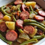 Crockpot Kielbasa and Green Beans - Featured