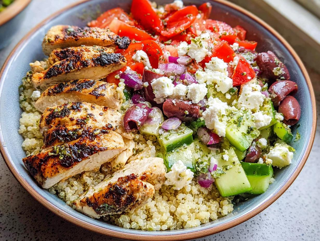 Greek Chicken Bowls: Easy Clean Eating Meal Prep - Featured