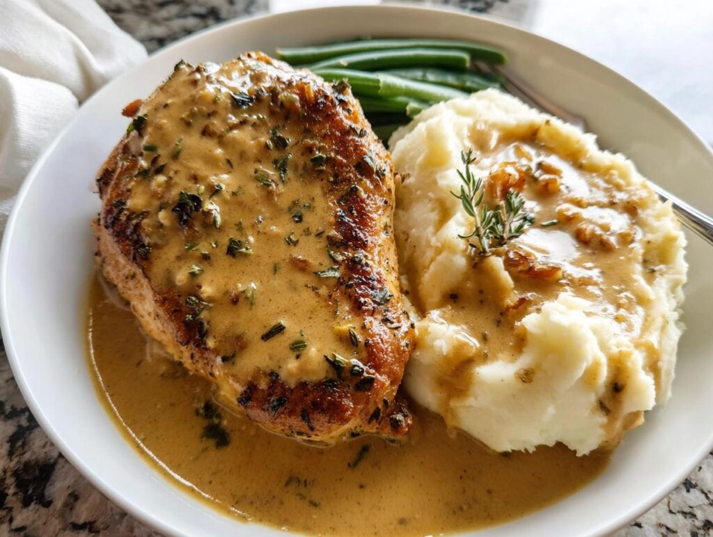Irresistible Garlic Herb Chicken with Creamy Mashed Potatoes - Featured