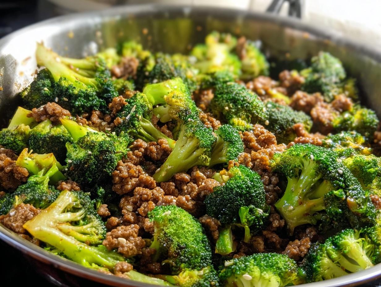 Keto Hamburger Broccoli Skillet - Featured