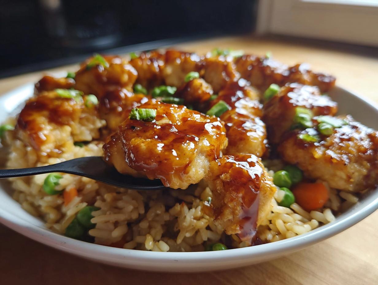 One-Pan Honey BBQ Chicken Rice - Featured