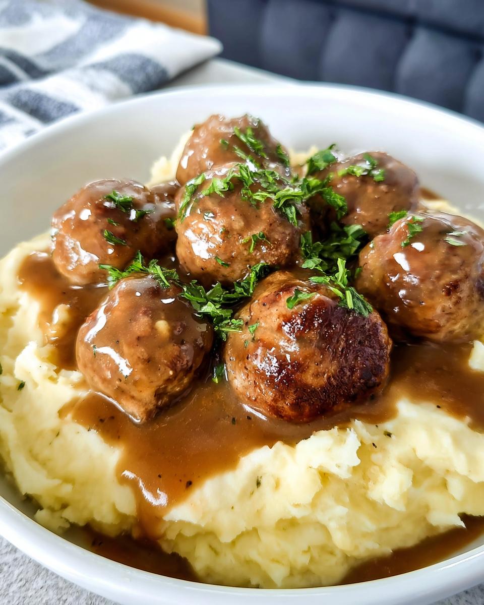 Salisbury Steak Meatballs with Garlic Herb Mashed Potatoes - Other 1