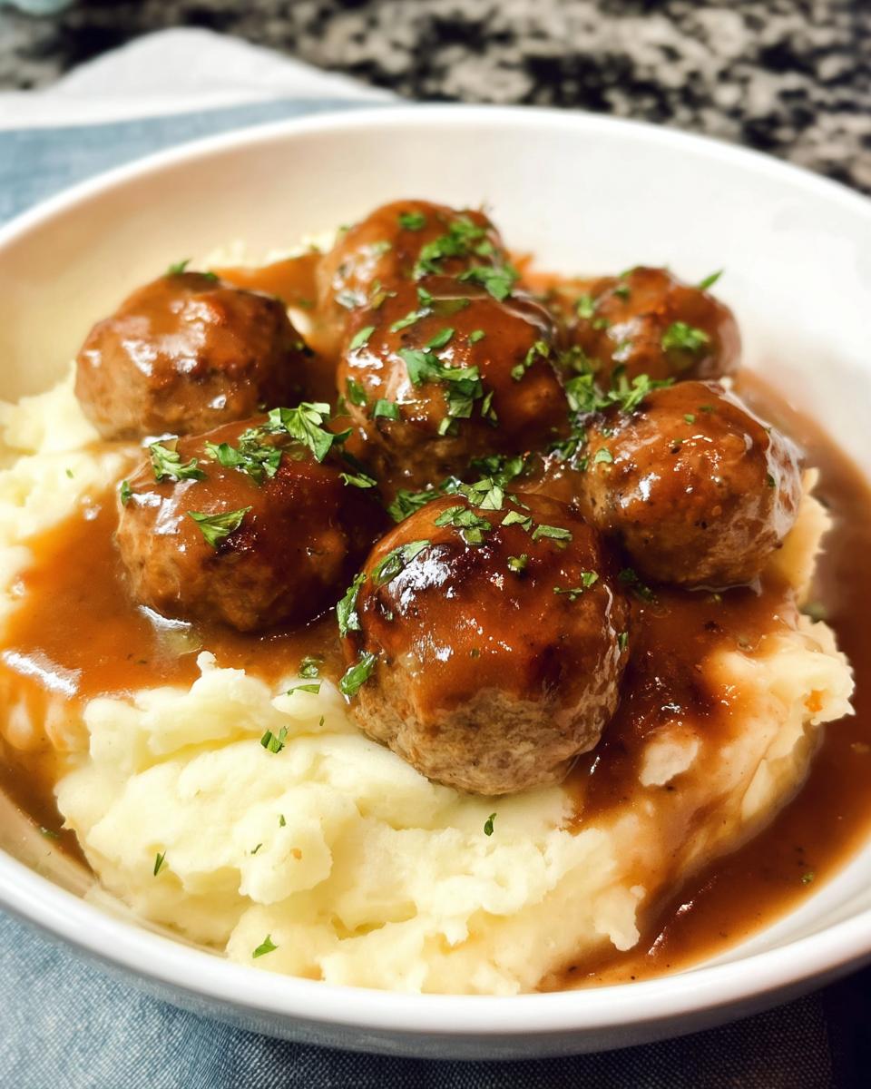 Salisbury Steak Meatballs with Garlic Herb Mashed Potatoes - Other 2