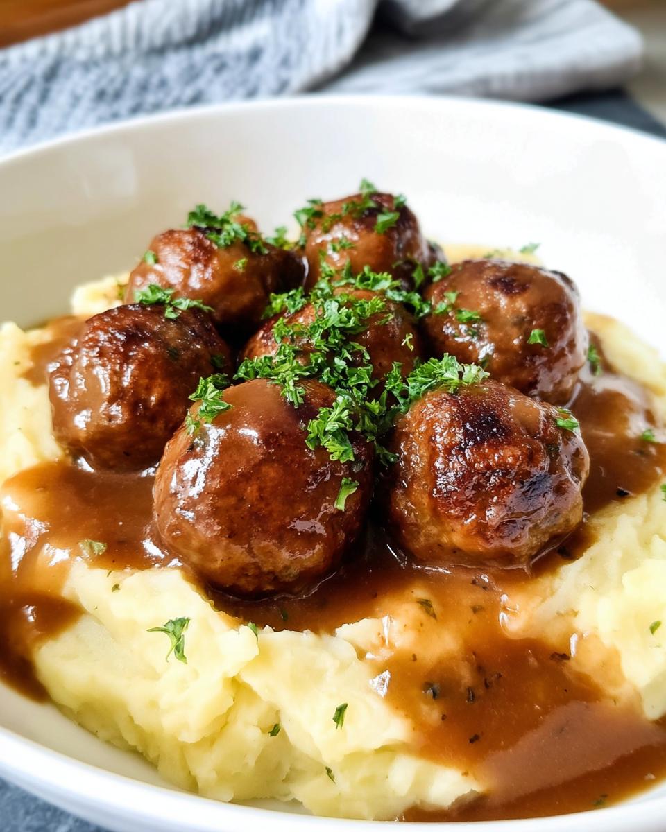 Salisbury Steak Meatballs with Garlic Herb Mashed Potatoes - Other 3