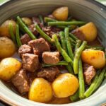 Slow Cooker Garlic Butter Beef with Potatoes - Featured