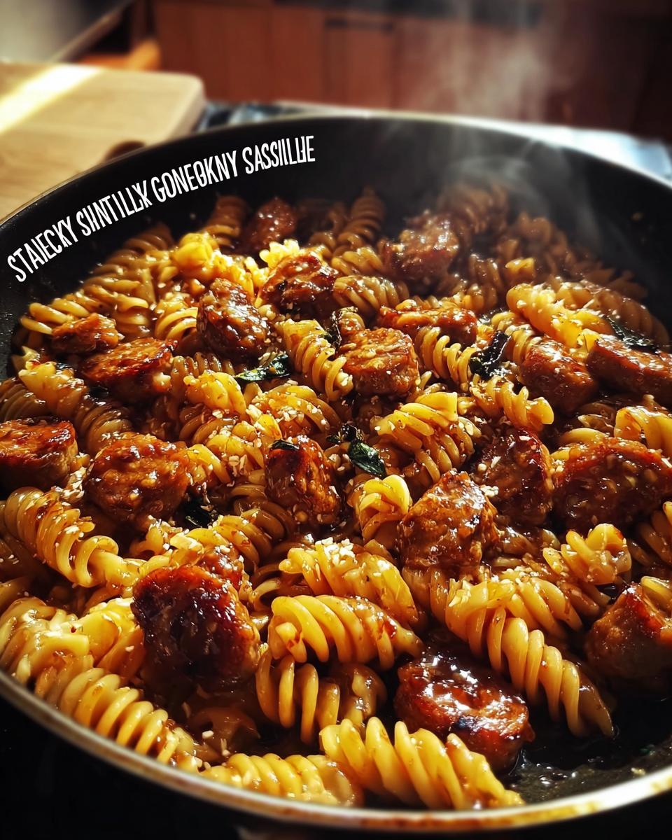 Sticky Honey Garlic Sausage Pasta Skillet - Other 1