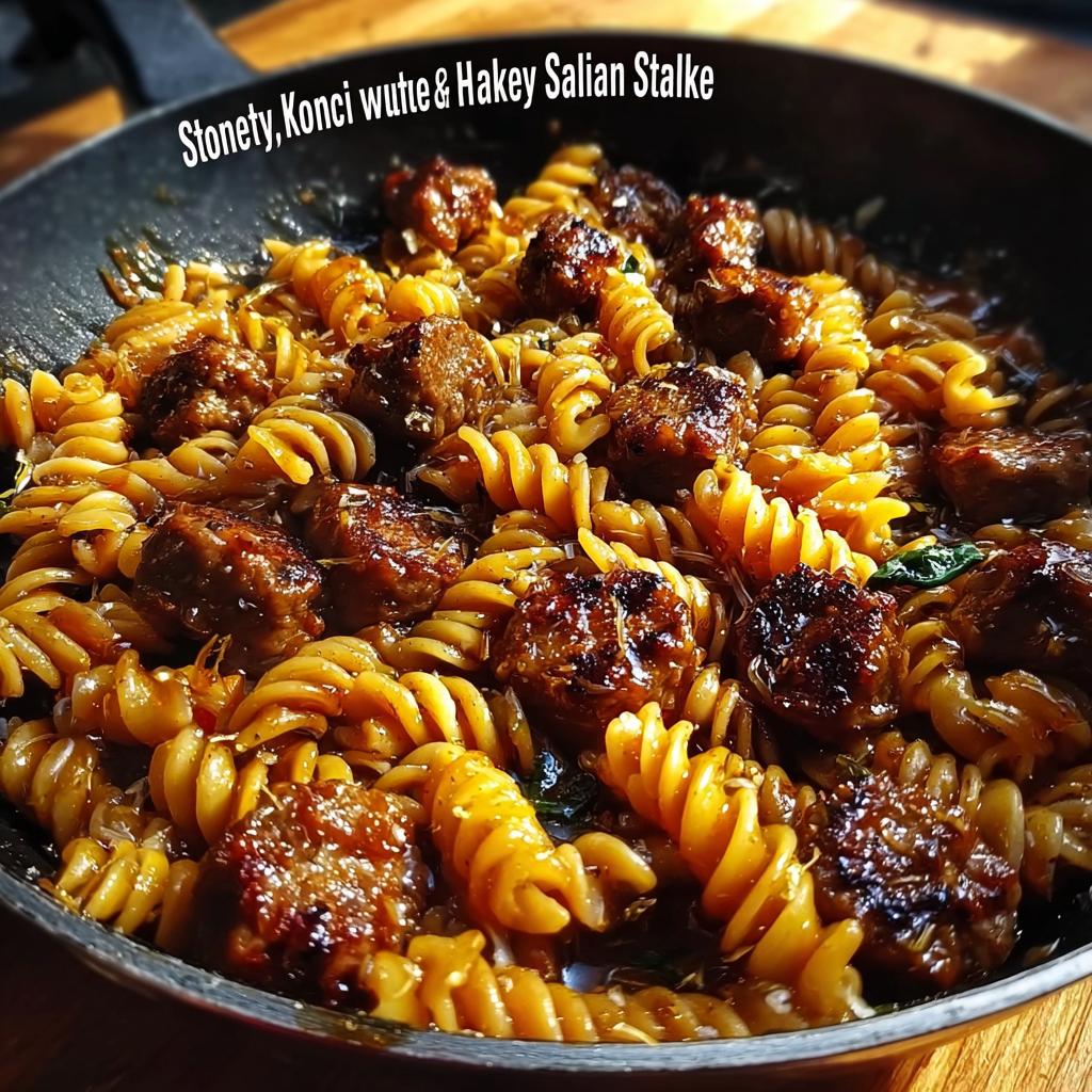 Sticky Honey Garlic Sausage Pasta Skillet - Tasty