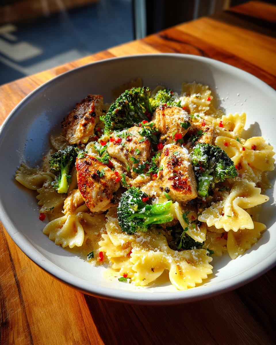 Cowboy Butter Lemon Bowtie Chicken Pasta with Broccoli for Dinner - Other 2
