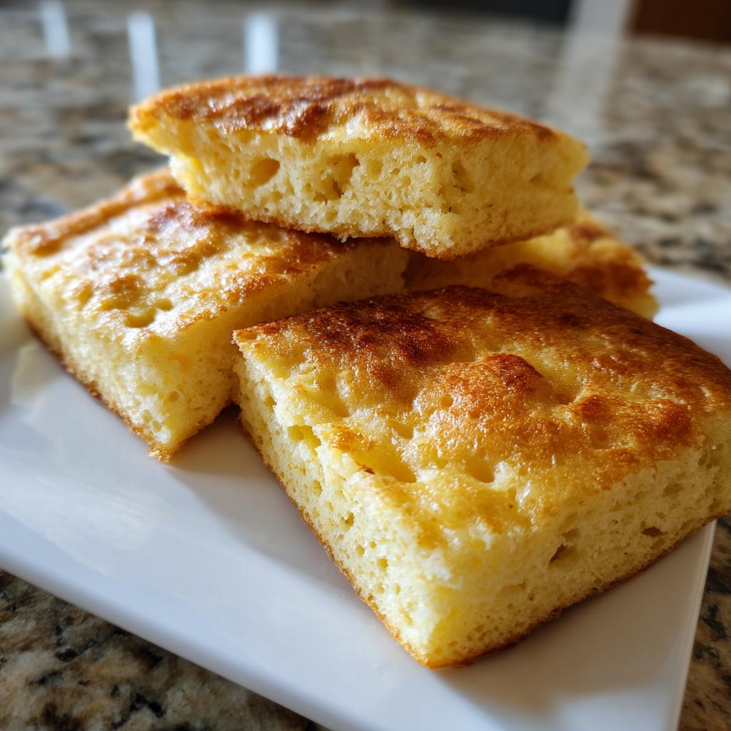 Close-up of golden brown sheet pan pancakes cut into squares, perfect for busy morning breakfast ideas.